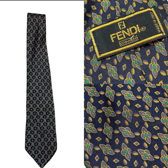 FENDI Silk Tie Navy - Picture 1 of 10